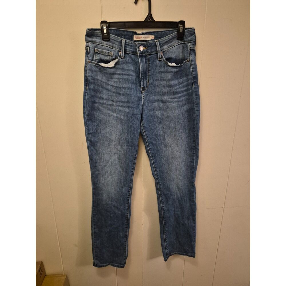 Levi Strauss Signature Women's 8M Mid Rise Straight Jeans Stretch Blue